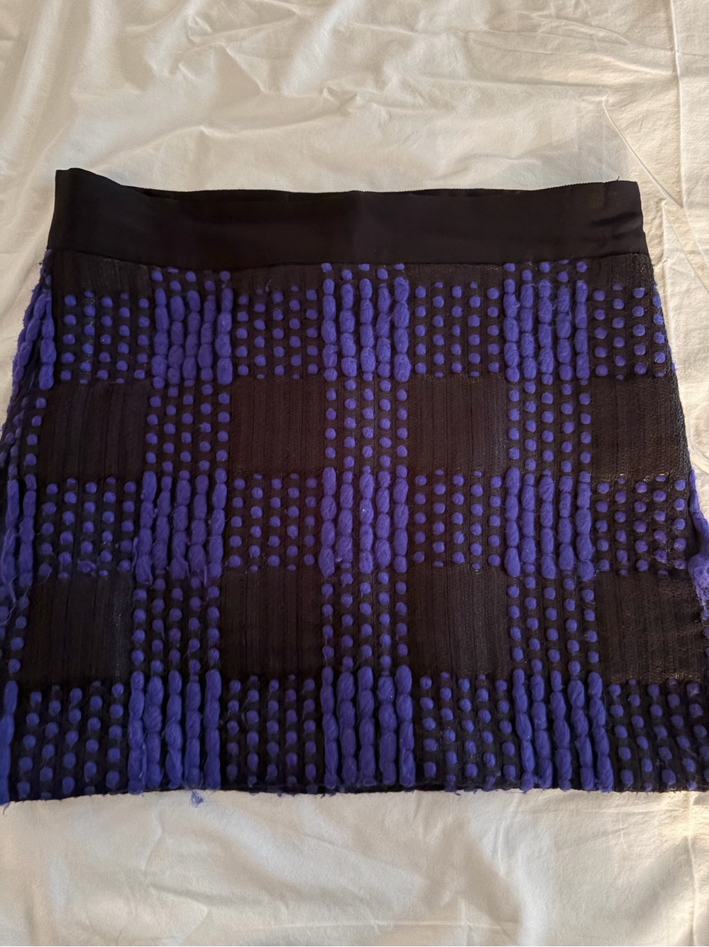 Milly made for Bergdorf Goodman Black and Purple Textured Mini Skirt - Size 4